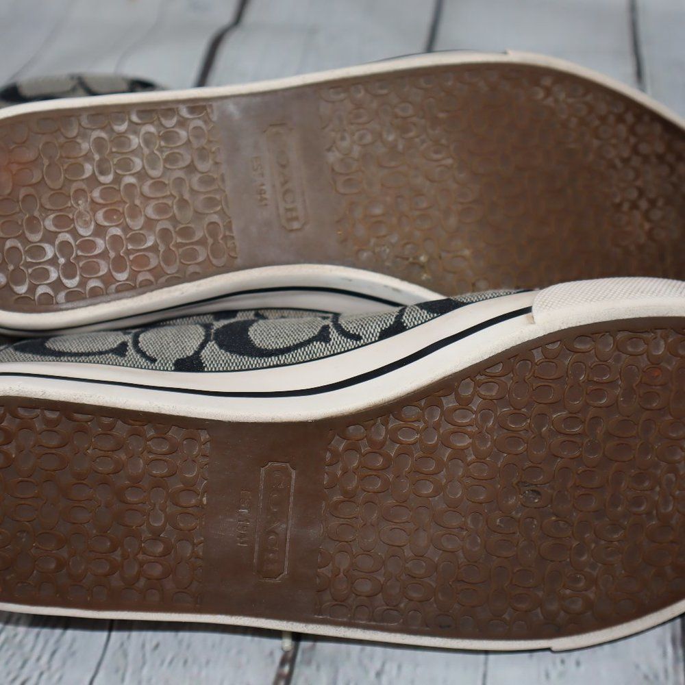 Coach Bonney Gray/Black and Striped High Top Sneakers Women's Size 9.5 - Picture 5 of 8